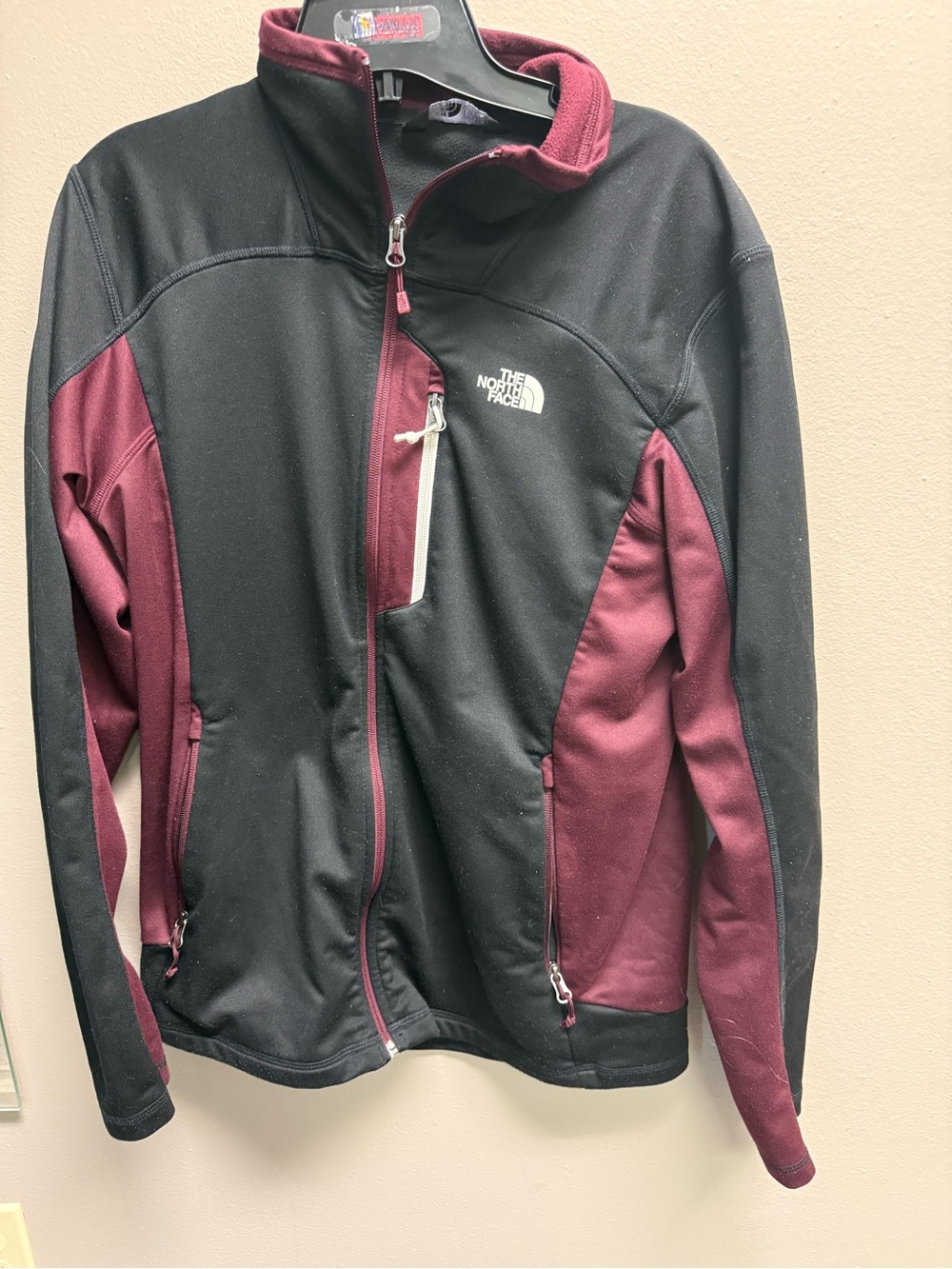 The North Face Black and Burgundy Softshell Utility Jacket